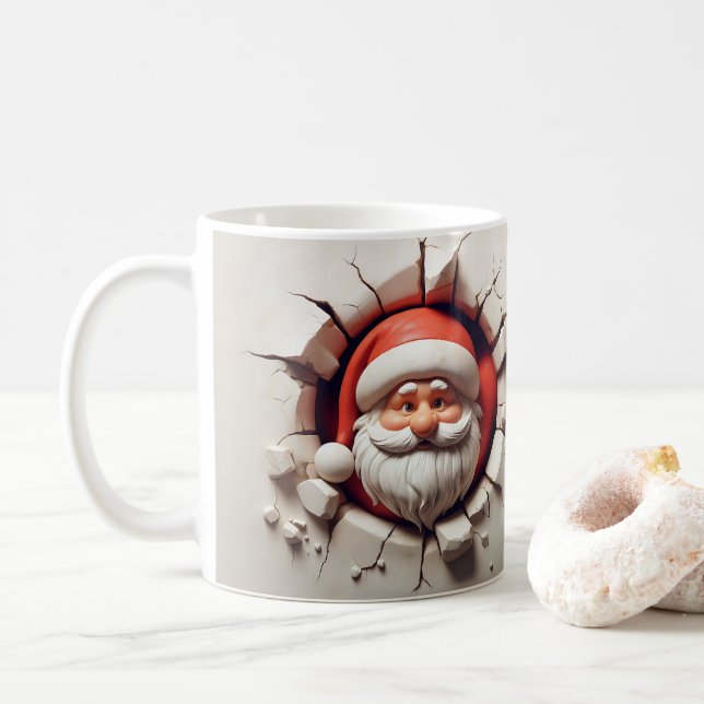 Taza De Café Gracioso Santa Mug - Caída en las vacaciones (Con donut)