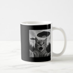 Taza De Café Gracioso Selfie De Gato Con Ufos