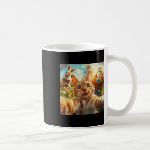 Taza De Café Gracioso Selfie De Gato De Pascua Con Adultos Cone