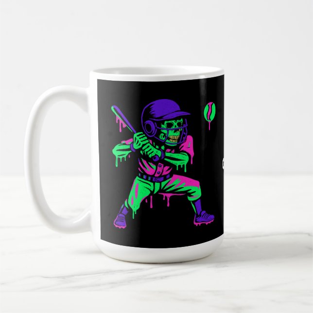 Taza De Café Gracioso Skeleton Batting Ice Cream Driting Baseba (Izquierda)