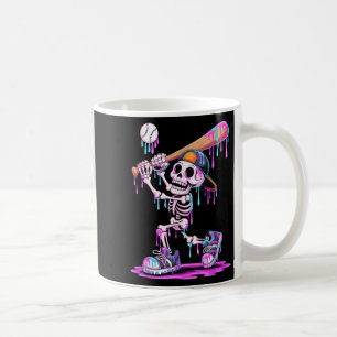 Taza De Café Gracioso Skeleton Béisbol Drin Niños Jóvenes Hallo