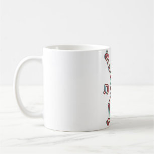 Taza De Café Gracioso Skeleton de baile estilo anaglyph 3D