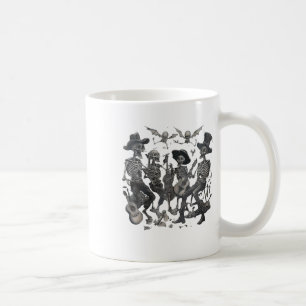 Taza De Café Gracioso Skeleton Skull Bailando Canto Rock Ba