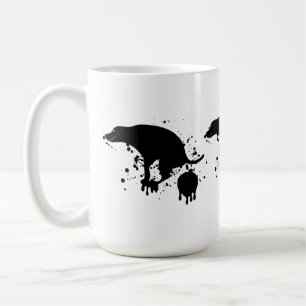 Taza De Café Gracioso Splatter Pooping Dog