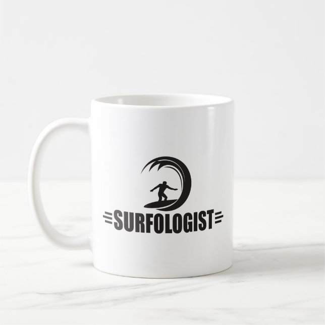 Taza De Café Gracioso Surfing (Izquierda)
