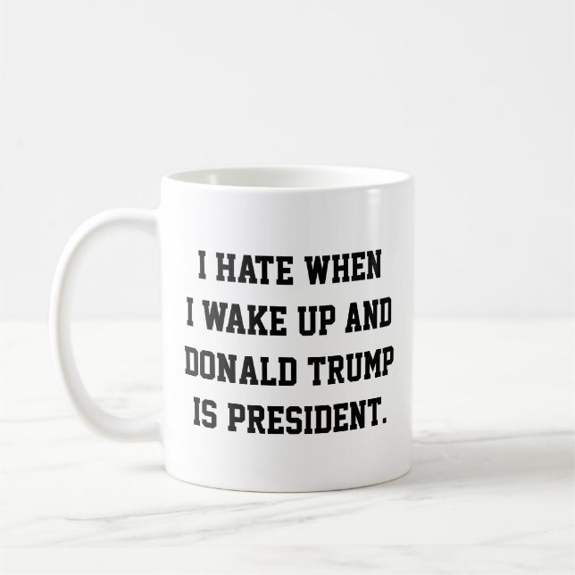 Taza De Café Gracioso tazón político contra Trump (Izquierda)