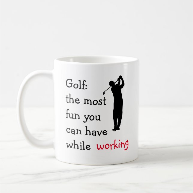Taza De Café Gracioso tema del golf ejecutivo (Izquierda)