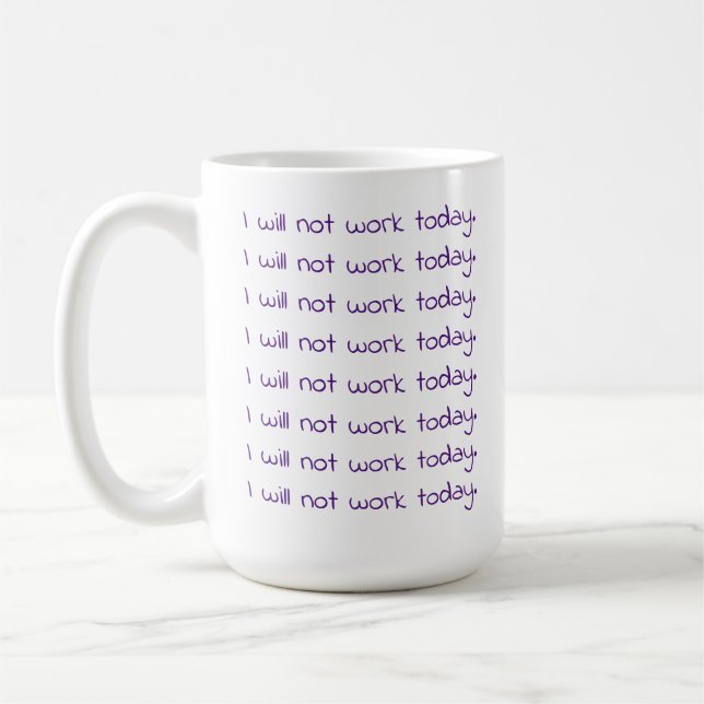Taza De Café Gracioso texto púrpura manuscrito Workaholic (Izquierda)