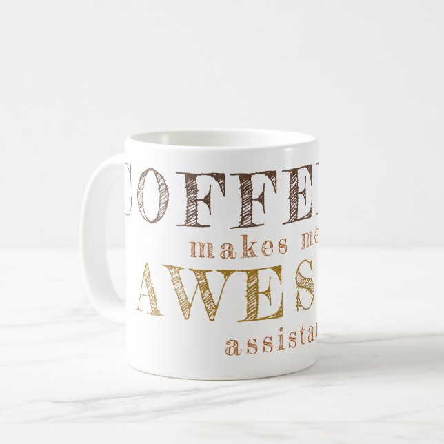 Taza De Café Gracioso trabajo de oficina personalizado tipograf (Anverso izquierdo)