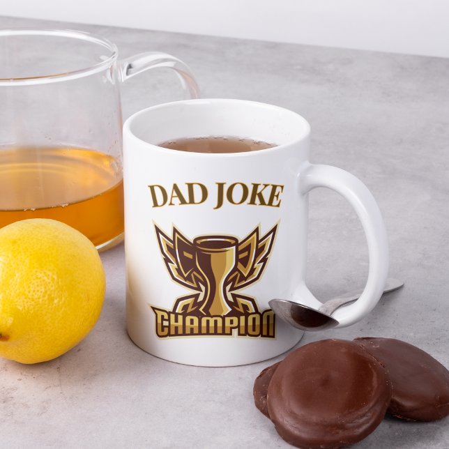 Taza De Café Gracioso Trofeo de Campeón de Chiste de Papá (Subido por el creador)