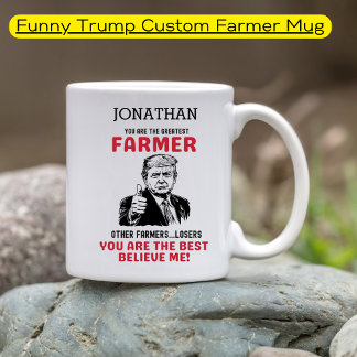 Taza De Café Gracioso Trump Granjero Más Grande Personalizado