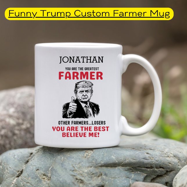 Taza De Café Gracioso Trump Granjero Más Grande Personalizado (Subido por el creador)