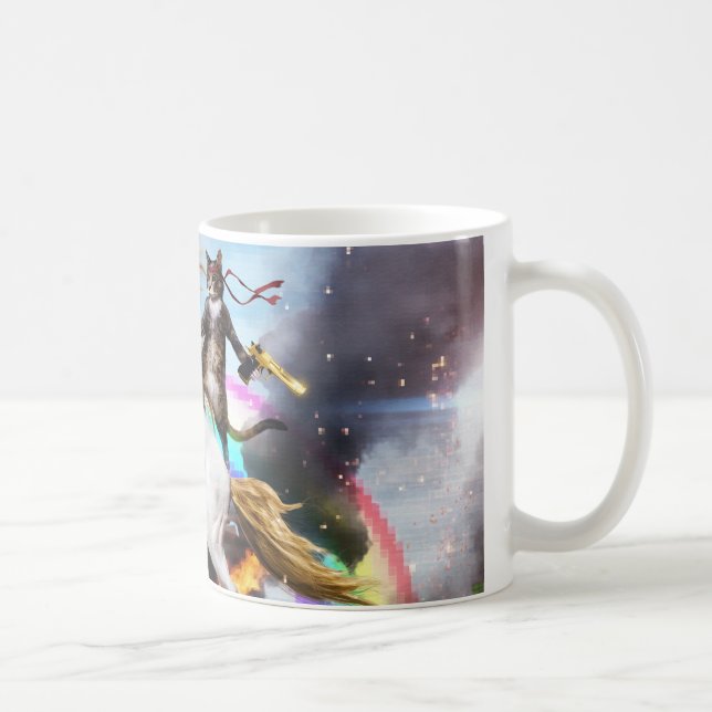 Taza De Café Gracioso Unicorn y Cat Cotton (Derecha)