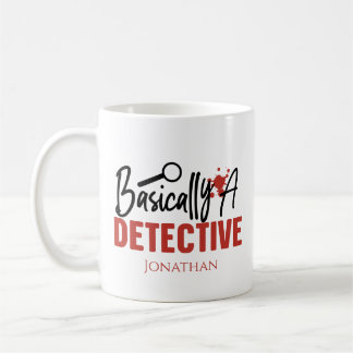 Taza De Café Gracioso Verdadero Crimen Básicamente Un Detective
