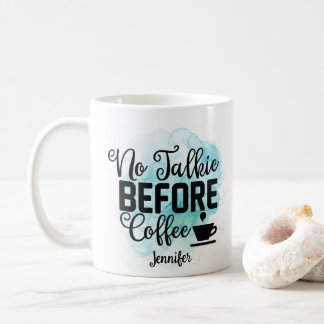 Taza De Café Gracioso verde sin hablar antes del café Mug