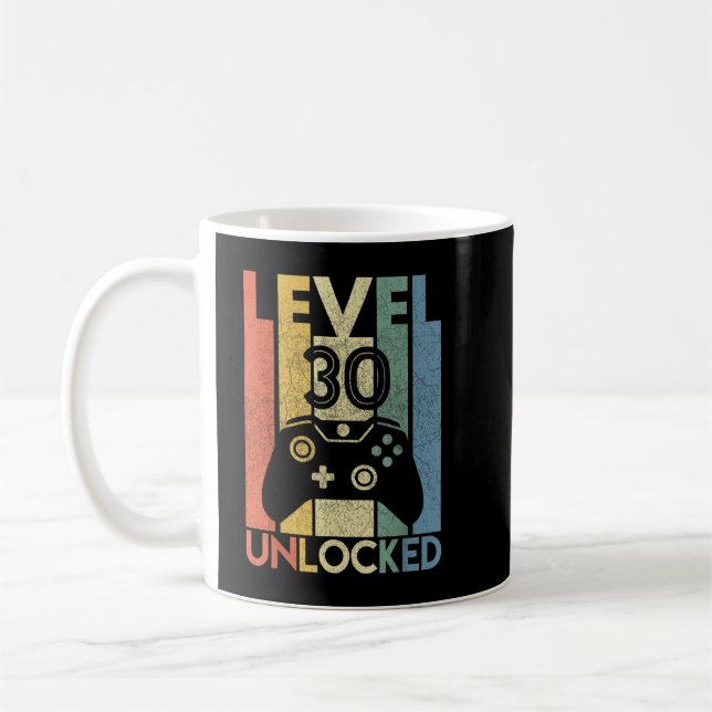 Taza De Café Gracioso videojugador de nivel 30 desbloqueado 30  (Izquierda)