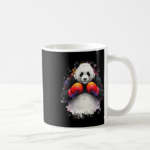Taza De Café Gracioso Watercolor Art Boxing Panda Boxer Con Box
