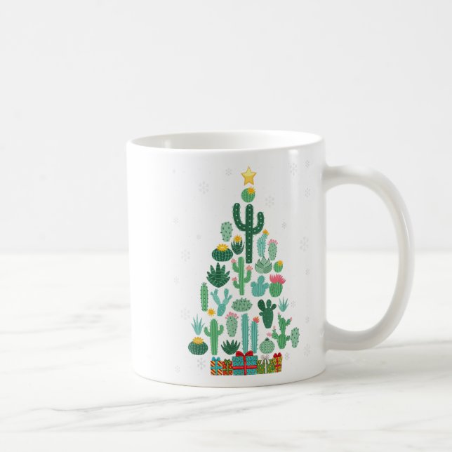 Taza De Café Gracioso y exitoso Árbol de Navidad Cactus Gardene (Derecha)