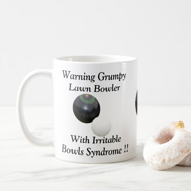 Taza De Café Gracioso y gruñón Bowler, (Con donut)