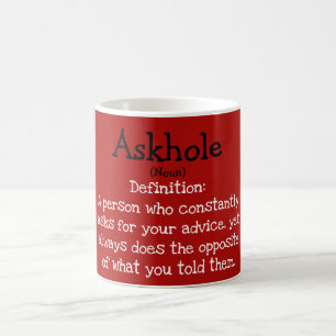 Taza De Café Gracioso y Inspirador askhole Definition Mug