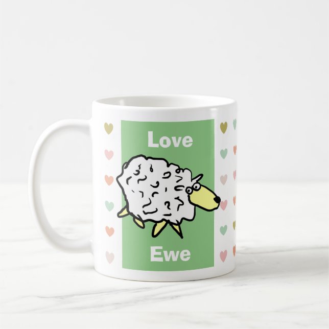 Taza De Café Gracioso y lindo amor de ovejas Pun (Izquierda)