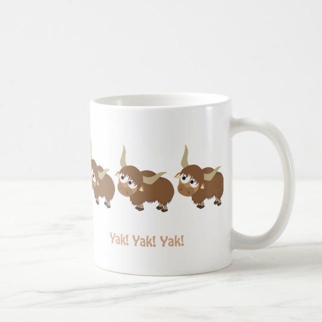 Taza De Café Gracioso Yak Yak Yak Pun Cute Personalizado Yaks (Derecha)