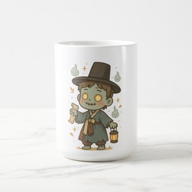 Taza De Café Gracioso Zombie Coreano - Chibi Joseon Style (Centro)