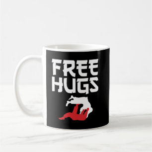 Taza De Café Graciosos abrazos gratis a BJJ Jiu-Jitsu derribado