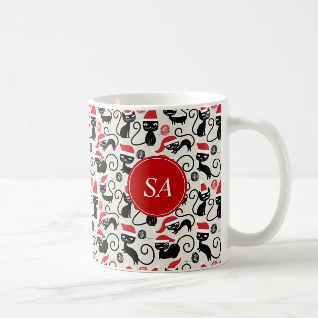 Taza De Café Graciosos gatitos de Cute vistiendo Navidades de S (Derecha)