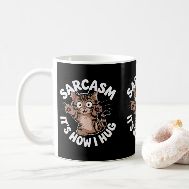 Taza De Café Graciosos gatitos sarcásticos dueños de gatos madr (Con donut)