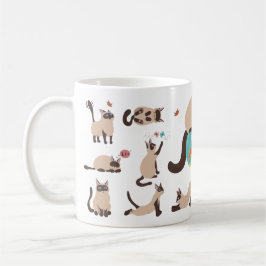 Taza De Café Graciosos gatos siameses