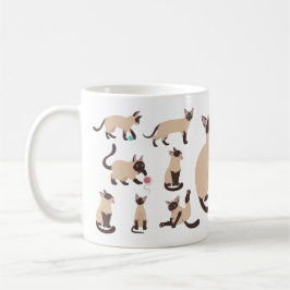 Taza De Café Graciosos gatos siameses