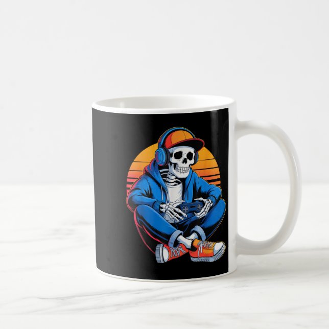 Taza De Café Graciosos Halloween Chicos Hombres Niños Skeleton  (Derecha)