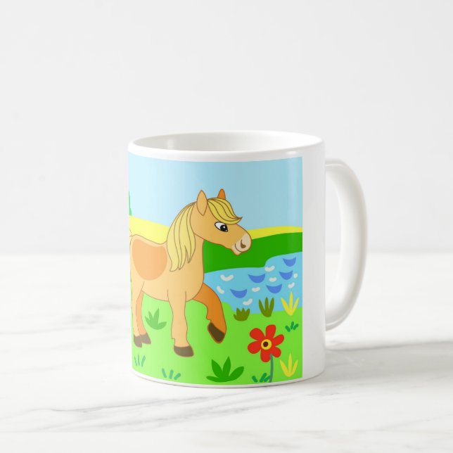 Taza De Café Graciosos hornos bonitos y praderas y flores (Anverso derecho)