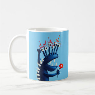 Taza De Café Graciosos Monster Flores Niños Azules