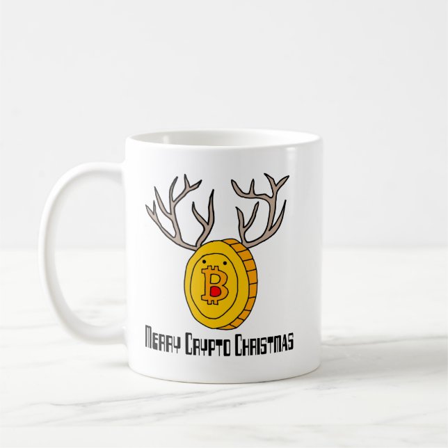 Taza De Café Graciosos Navidades de criptografía de reno de Bit (Izquierda)