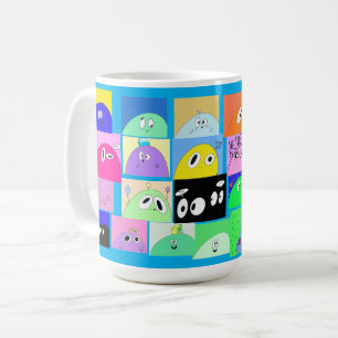 Taza De Café Graciosos Personalizados de blobs agudos y tristes