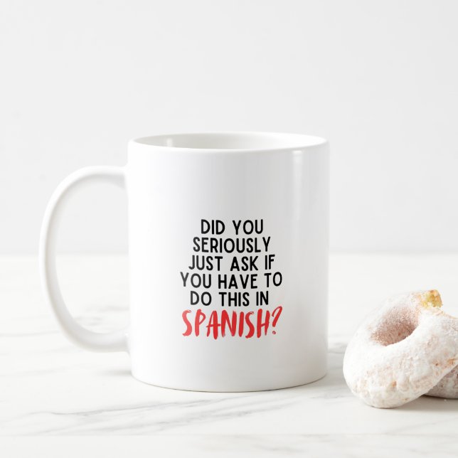 Taza De Café Graciosos regalos de profesores de español (Con donut)