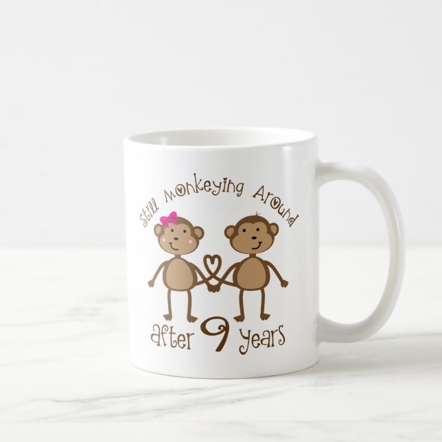 Taza De Café Graciosos regalos del 9º Aniversario del Boda (Derecha)