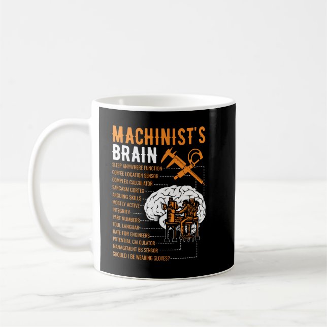 Taza De Café Graciosos regalos mecanistas - Cerebro de maquinis (Izquierda)
