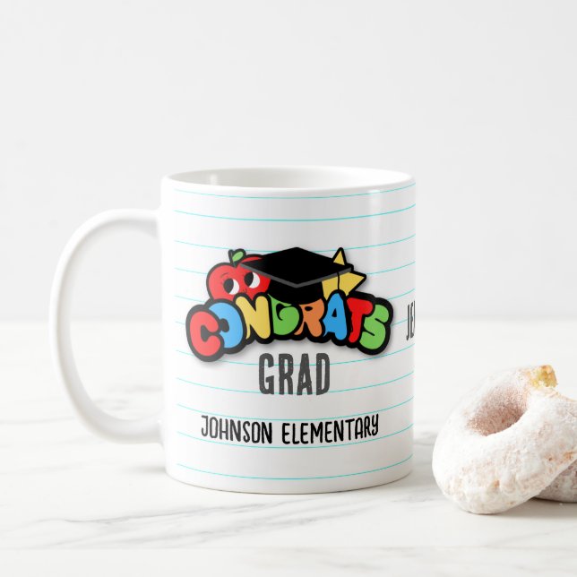 Taza De Café Grad Mug de felicitaciones personalizadas (Con donut)