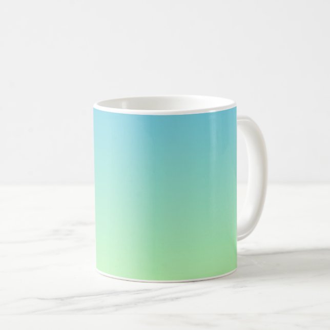Taza De Café Gradiente azul y verde (Anverso derecho)