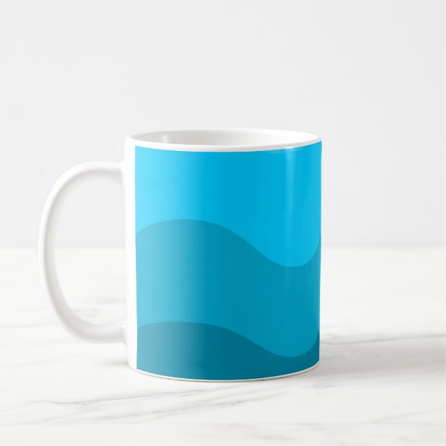 Taza De Café gradiente de ondas azules (Izquierda)