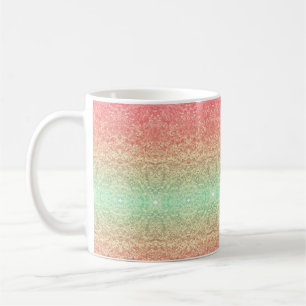 Taza De Café Gradiente de patrón de encaje secuencial verde oro