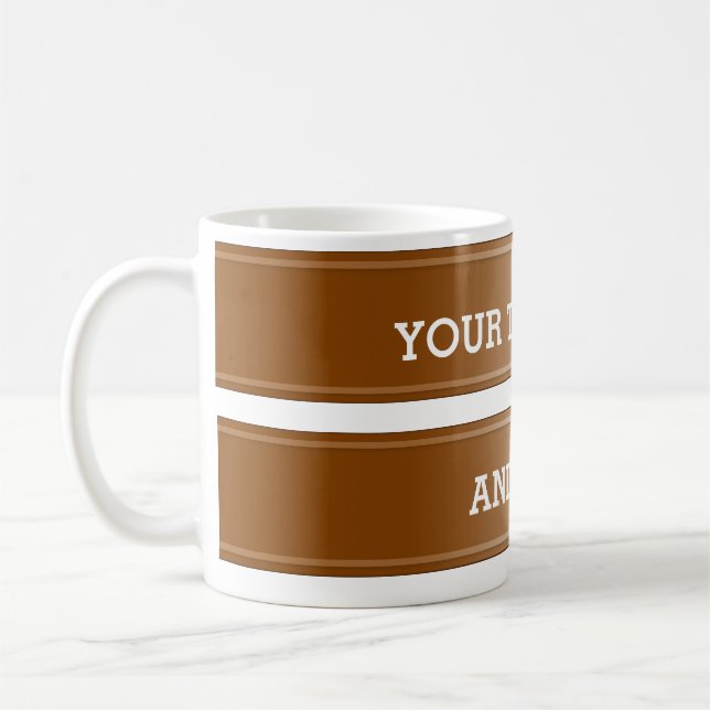 Taza De Café Gradiente marrón de BANNER + tu texto (Izquierda)