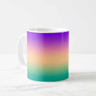 Taza De Café Gradiente ombre verde amarillo rosa púrpura suave