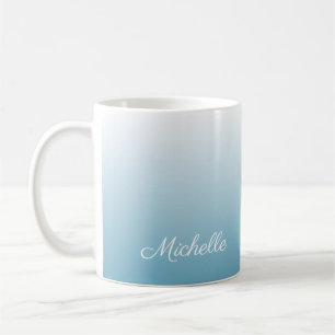 Taza De Café Gradiente personalizado de color azul angelado