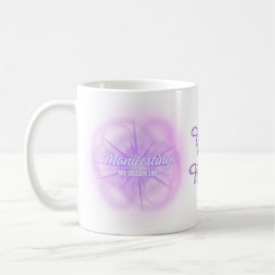 Taza De Café Gradiente púrpura de aura de vida de sueño manifes