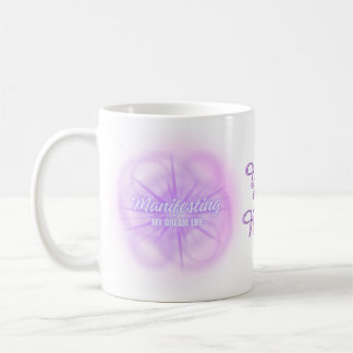 Taza De Café Gradiente púrpura de aura de vida de sueño manifes