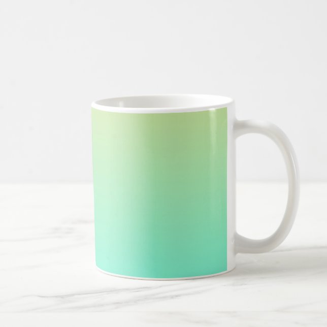 Taza De Café Gradiente Simple Amarillo Pastel Turquesa (Derecha)